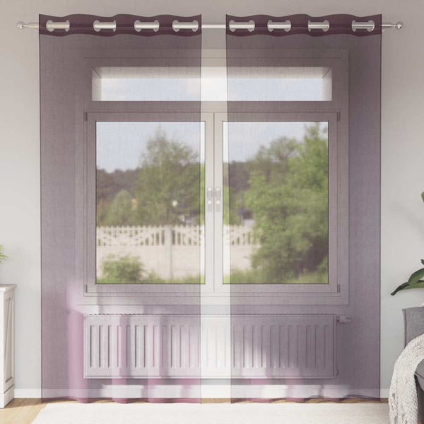 Lila Voile Vorhänge mit Ösen 140x245cm, 2er-Set