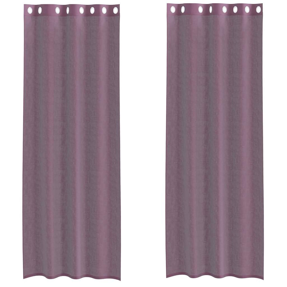 Lila Voile Vorhänge mit Ösen 140x260 cm, 2er-Set