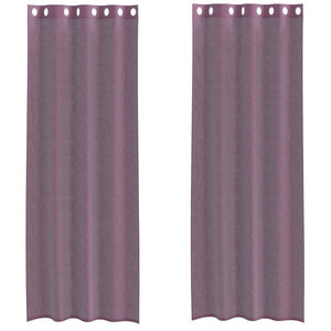 Lila Voile Vorhänge mit Ösen 140x260 cm, 2er-Set