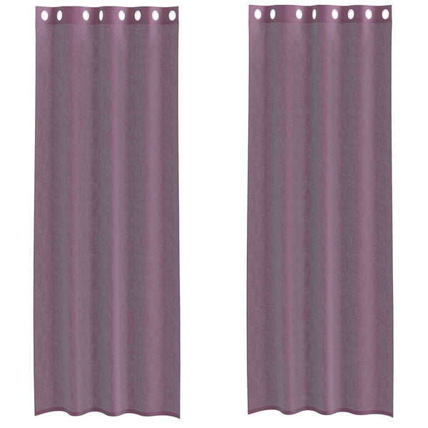 Lila Voile Vorhänge mit Ösen 140x260 cm, 2er-Set