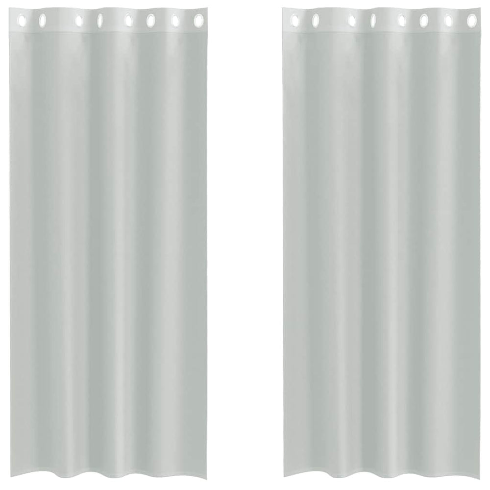 Hellgraue Voile Vorhänge mit Ösen, 140x225 cm, 2er-Set