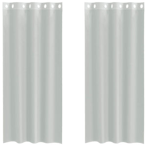 Hellgraue Voile Vorhänge mit Ösen, 140x225 cm, 2er-Set