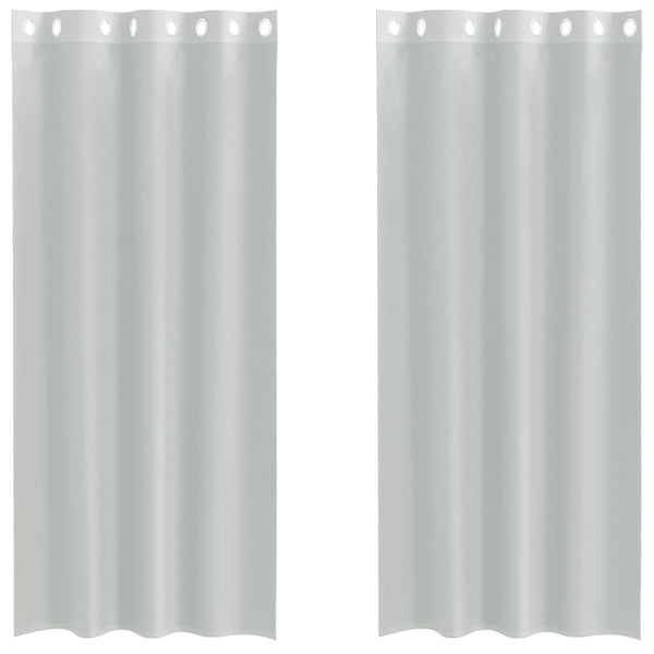 Hellgraue Voile Vorhänge mit Ösen, 140x225 cm, 2er-Set
