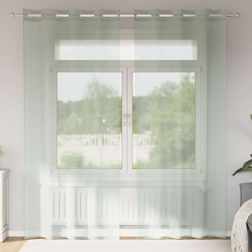 Hellgraue Voile Vorhänge 140x245 cm, 2er-Set