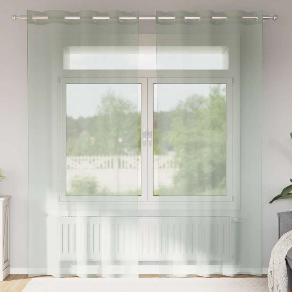 Hellgraue Voile Vorhänge 140x245 cm, 2er-Set