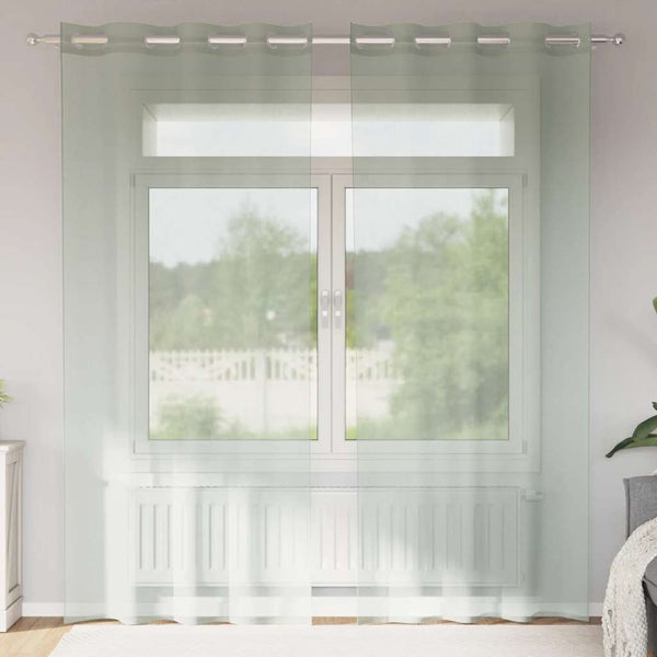 Hellgraue Voile Vorhänge 140x245 cm, 2er-Set