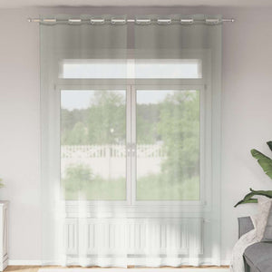 Hellgraue Voile Vorhänge 140x260 cm, 2er-Set