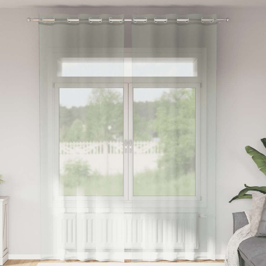 Hellgraue Voile Vorhänge 140x260 cm, 2er-Set