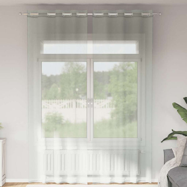 Hellgraue Voile Vorhänge 140x260 cm, 2er-Set