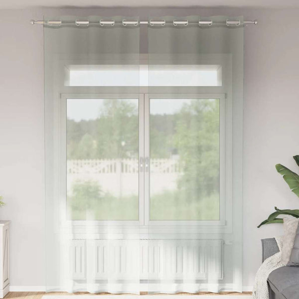 Hellgraue Voile Vorhänge 140x300 cm, 2er-Set