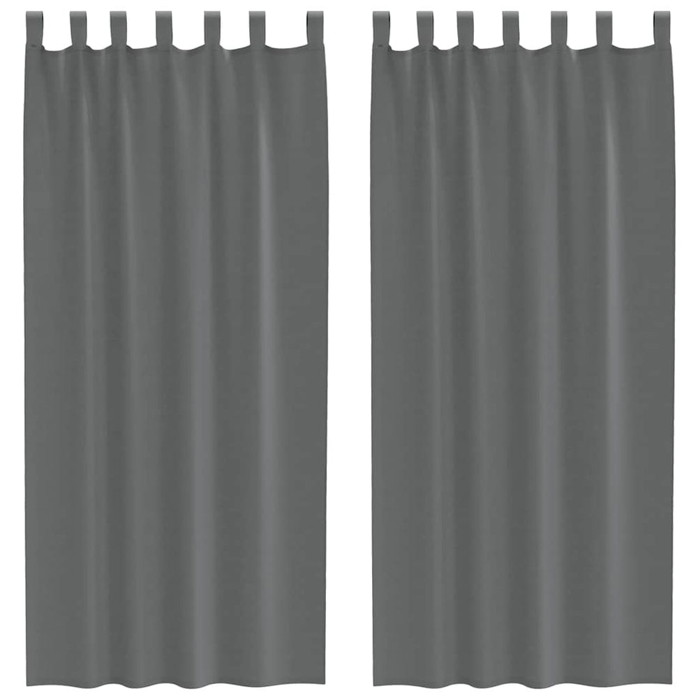 Dunkelgraue Voile Vorhänge mit Schlaufen, 140x225 cm, 2er-Set
