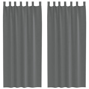 Dunkelgraue Voile Vorhänge mit Schlaufen, 140x225 cm, 2er-Set