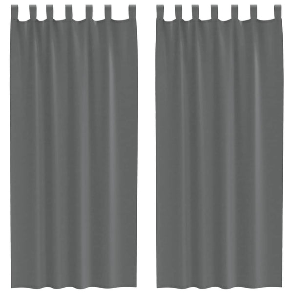 Dunkelgraue Voile Vorhänge mit Schlaufen, 140x225 cm, 2er-Set