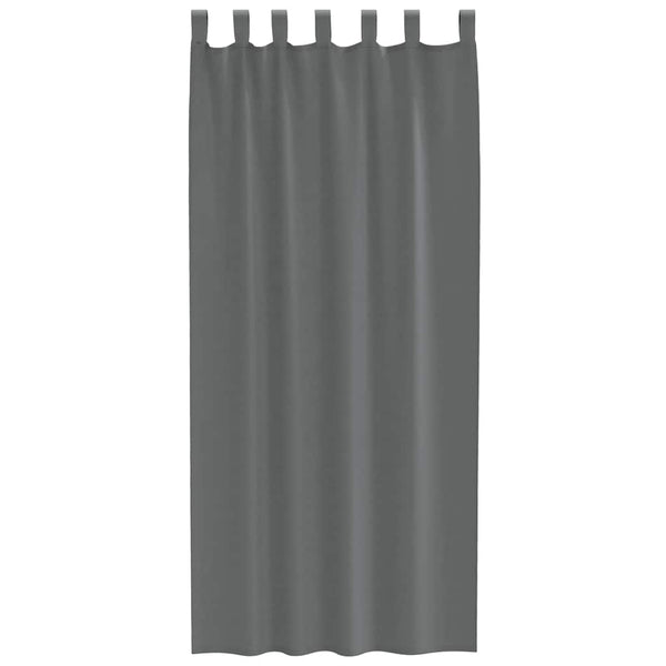 Dunkelgraue Voile Vorhänge mit Schlaufen, 140x225 cm, 2er-Set