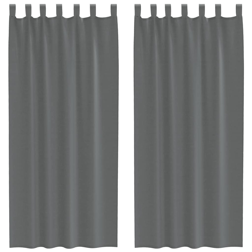 Dunkelgraue Voile-Vorhänge mit Schlaufen, 2 Stk. 140x245 cm