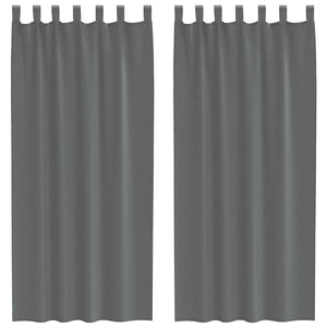Dunkelgraue Voile-Vorhänge mit Schlaufen, 2 Stk. 140x245 cm