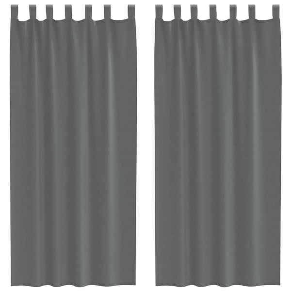 Dunkelgraue Voile-Vorhänge mit Schlaufen, 2 Stk. 140x245 cm