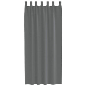 Dunkelgraue Voile-Vorhänge mit Schlaufen, 2 Stk. 140x245 cm