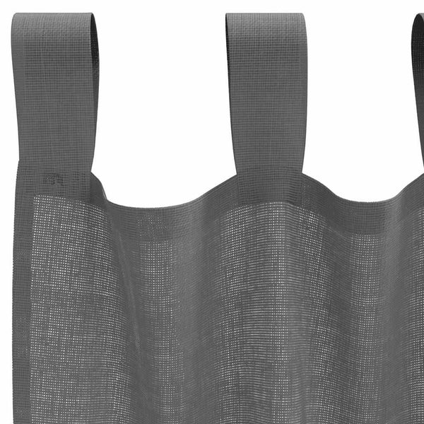 Dunkelgraue Voile-Vorhänge mit Schlaufen, 2 Stk. 140x245 cm