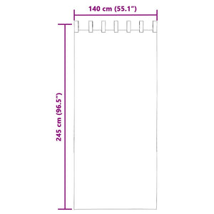 Dunkelgraue Voile-Vorhänge mit Schlaufen, 2 Stk. 140x245 cm
