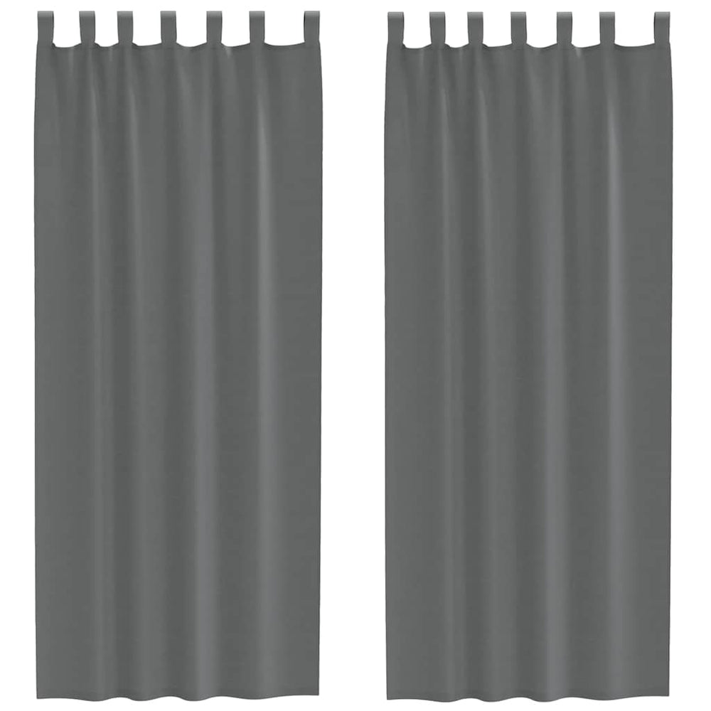 Dunkelgraue Voile Vorhänge mit Schlaufen, 140x260 cm, 2er-Set
