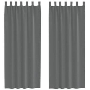 Dunkelgraue Voile Vorhänge mit Schlaufen, 140x260 cm, 2er-Set