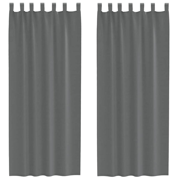 Dunkelgraue Voile Vorhänge mit Schlaufen, 140x260 cm, 2er-Set