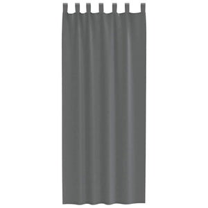 Dunkelgraue Voile Vorhänge mit Schlaufen, 140x260 cm, 2er-Set