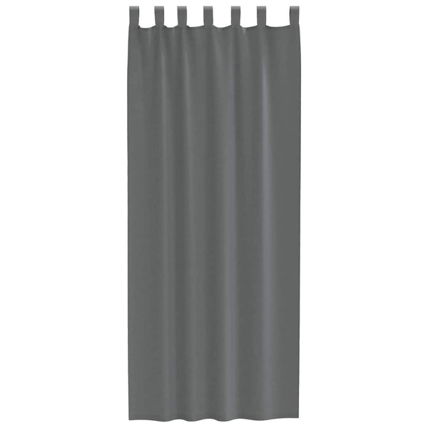 Dunkelgraue Voile Vorhänge mit Schlaufen, 140x260 cm, 2er-Set