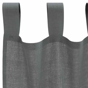 Dunkelgraue Voile Vorhänge mit Schlaufen, 140x260 cm, 2er-Set