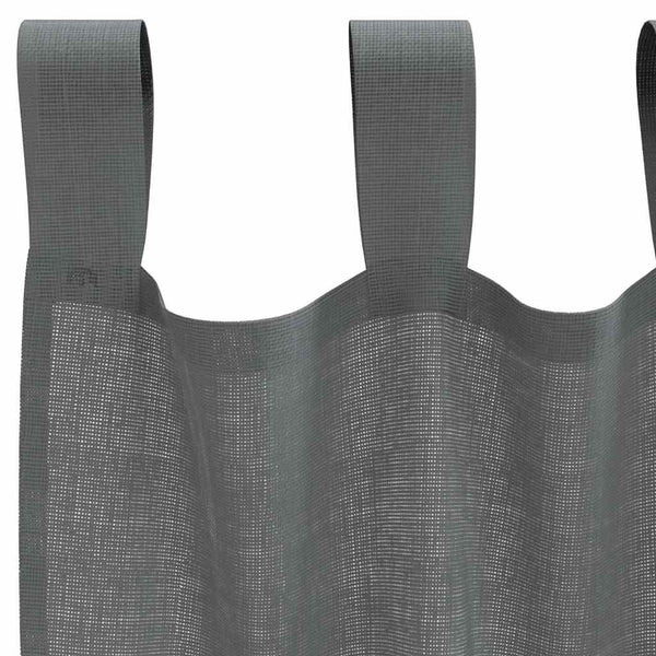 Dunkelgraue Voile Vorhänge mit Schlaufen, 140x260 cm, 2er-Set