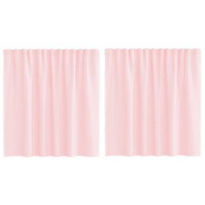 Hellrosa Voile Vorhänge mit Schlaufen, 140x140cm, 2er-Set