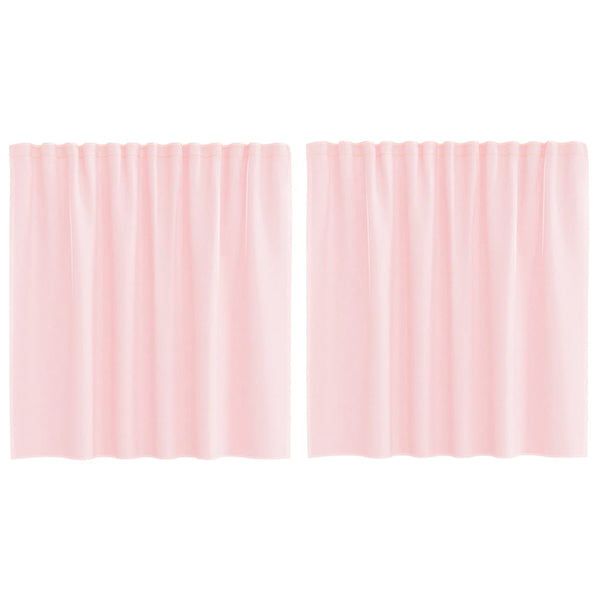 Hellrosa Voile Vorhänge mit Schlaufen, 140x140cm, 2er-Set