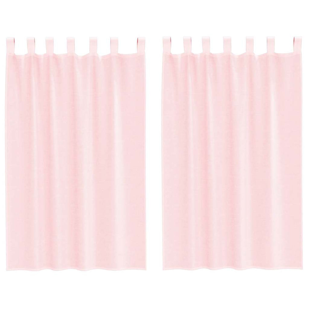 Hellrosa Voile Vorhänge mit Schlaufen, 2er-Set