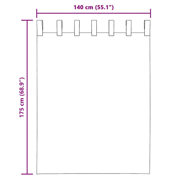 Hellrosa Voile Vorhänge mit Schlaufen, 2er-Set
