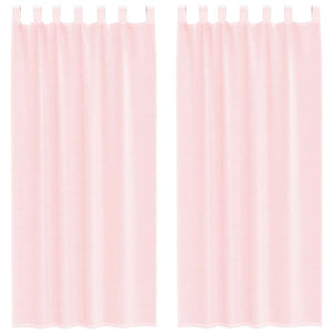 Hellrosa Voile Vorhänge mit Schlaufen, 2er-Set
