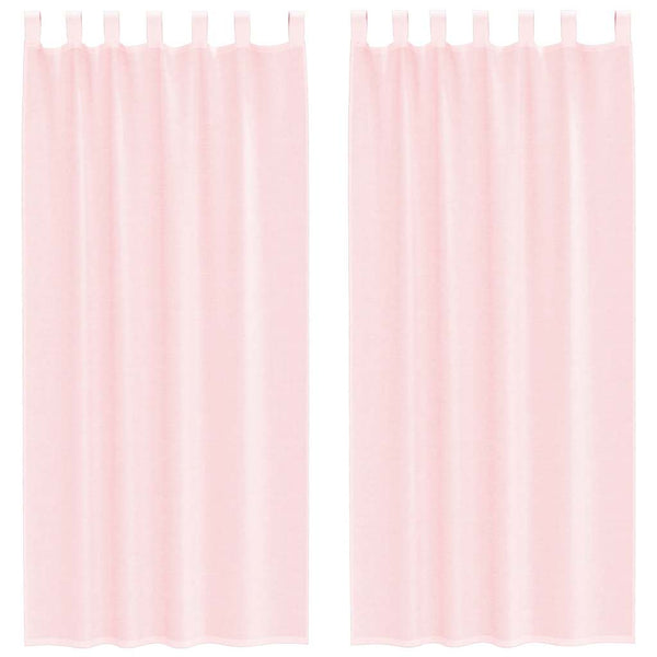 Hellrosa Voile Vorhänge mit Schlaufen, 2er-Set