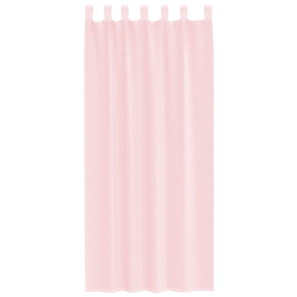 Hellrosa Voile Vorhänge mit Schlaufen, 2er-Set