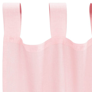 Hellrosa Voile Vorhänge mit Schlaufen, 2er-Set