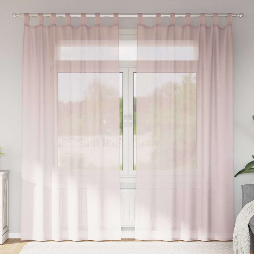 Hellrosa Voile Vorhänge 140x245cm, 2er-Set