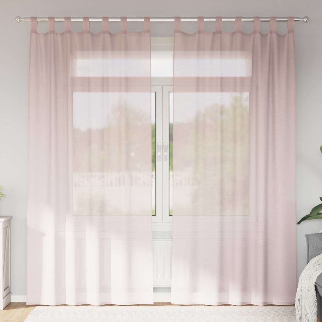 Hellrosa Voile Vorhänge 140x245cm, 2er-Set
