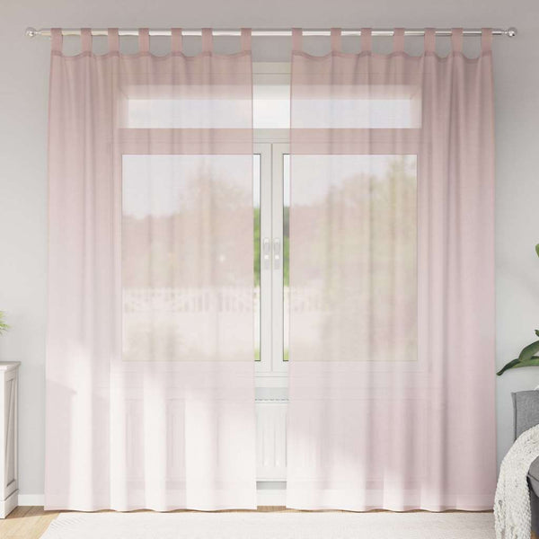 Hellrosa Voile Vorhänge 140x245cm, 2er-Set