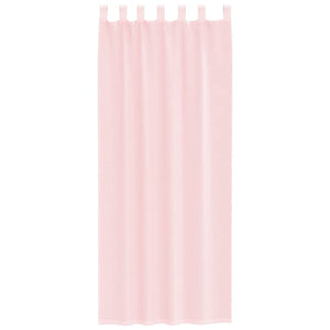 Hellrosa Voile Vorhänge mit Schlaufen, 2 Stk.