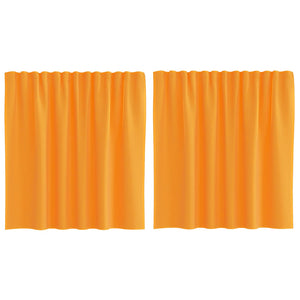 Orange Voile Vorhänge mit Schlaufen, 140x140 cm, 2er-Set
