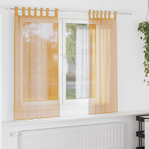 Orange Voile Vorhänge mit Schlaufen, 2 Stk. 140x175 cm