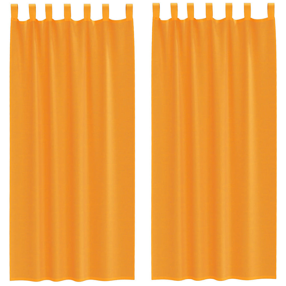 Orange Voile Vorhänge mit Schlaufen, 2er-Set