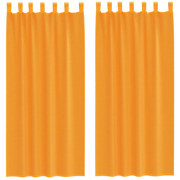 Orange Voile Vorhänge mit Schlaufen, 2er-Set