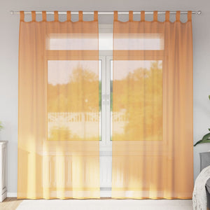 Orange Voile Vorhänge mit Schlaufen, 2er-Set