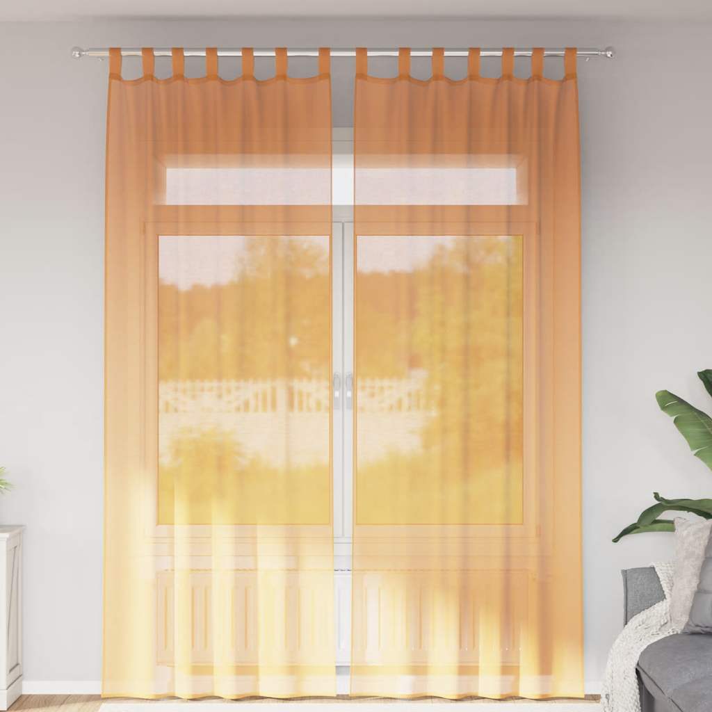 Orange Voile Vorhänge 140x260 cm, 2er-Set
