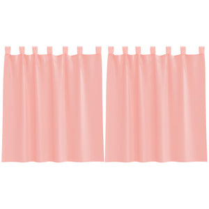Rosa Voile Vorhänge mit Schlaufen, 140x140 cm, 2er-Set